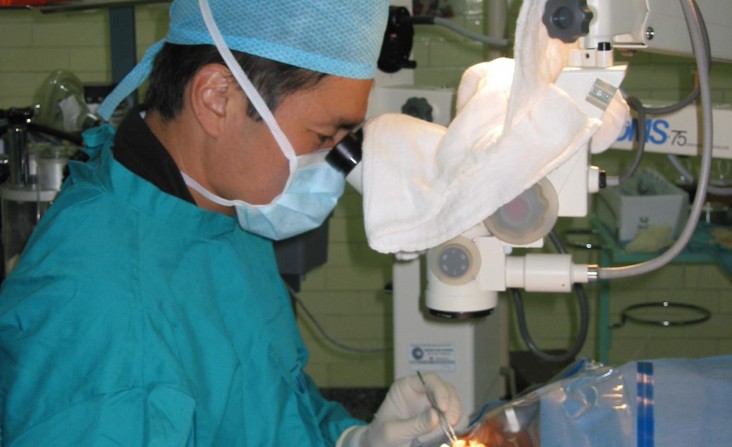 Dr. Wong performing surgery